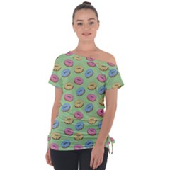 Donuts pattern Tie-Up Tee