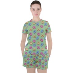 Donuts pattern Women s Tee and Shorts Set