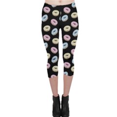 Donuts Pattern Capri Leggings  by Valentinaart