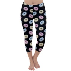 Donuts Pattern Capri Winter Leggings  by Valentinaart