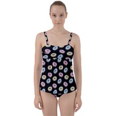 Donuts Pattern Twist Front Tankini Set by Valentinaart