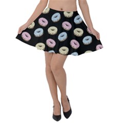 Donuts Pattern Velvet Skater Skirt by Valentinaart