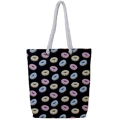 Donuts Pattern Full Print Rope Handle Tote (small) by Valentinaart