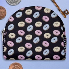 Donuts Pattern Horseshoe Style Canvas Pouch