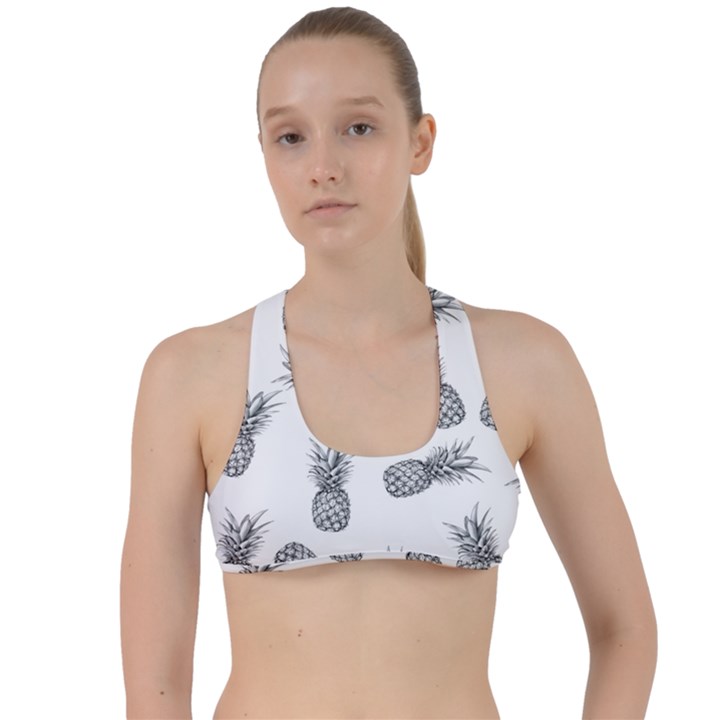 Pineapple pattern Criss Cross Racerback Sports Bra