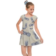 Pineapple Pattern Kids Cap Sleeve Dress by Valentinaart