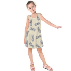 Pineapple Pattern Kids  Sleeveless Dress by Valentinaart