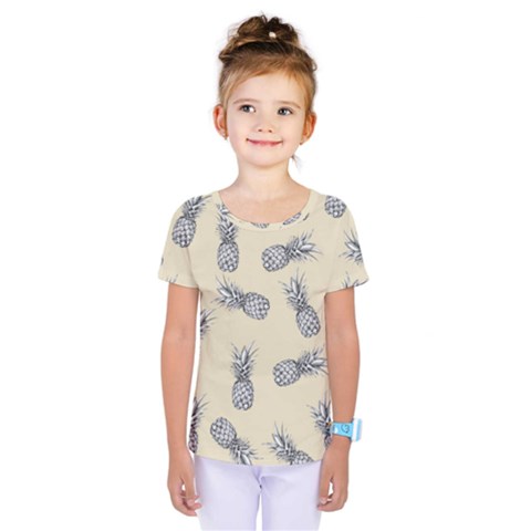 Pineapple Pattern Kids  One Piece Tee by Valentinaart