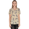 Pineapple pattern Women s V-Neck Scrub Top View1