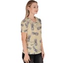 Pineapple pattern Women s V-Neck Scrub Top View3