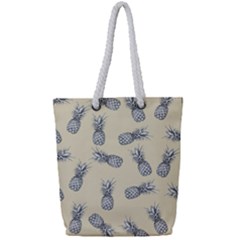 Pineapple Pattern Full Print Rope Handle Tote (small) by Valentinaart