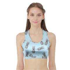 Pineapple Pattern Sports Bra With Border