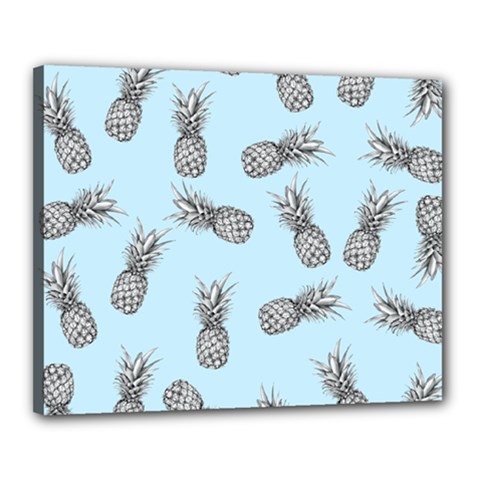 Pineapple Pattern Canvas 20  X 16  (stretched) by Valentinaart