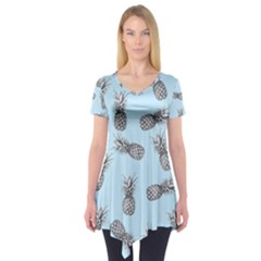 Pineapple Pattern Short Sleeve Tunic  by Valentinaart