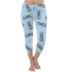 Pineapple Pattern Capri Winter Leggings  by Valentinaart