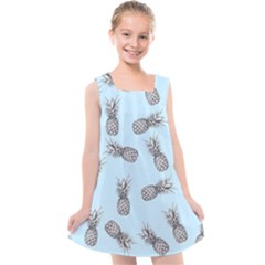 Pineapple Pattern Kids  Cross Back Dress by Valentinaart