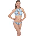 Pineapple pattern Cross Front Halter Bikini Set View1