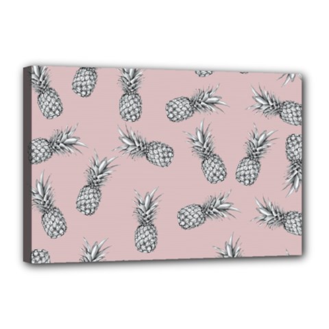 Pineapple Pattern Canvas 18  X 12  (stretched) by Valentinaart