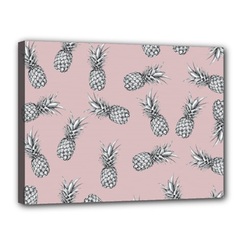 Pineapple Pattern Canvas 16  X 12  (stretched) by Valentinaart