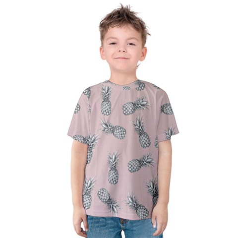 Pineapple Pattern Kids  Cotton Tee by Valentinaart