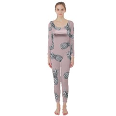 Pineapple Pattern Long Sleeve Catsuit