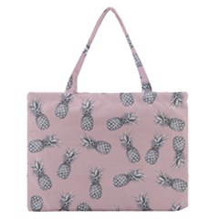 Pineapple Pattern Zipper Medium Tote Bag