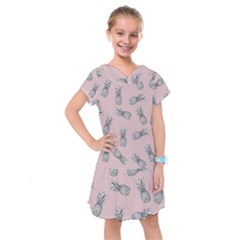 Pineapple Pattern Kids  Drop Waist Dress by Valentinaart