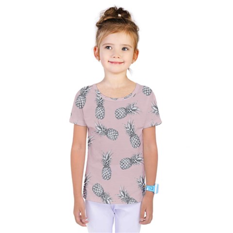 Pineapple Pattern Kids  One Piece Tee by Valentinaart