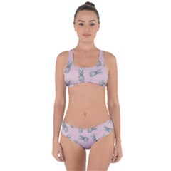 Pineapple Pattern Criss Cross Bikini Set by Valentinaart