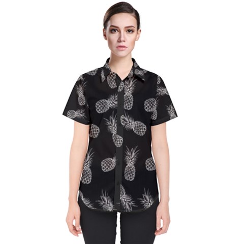 Pineapple Pattern Women s Short Sleeve Shirt by Valentinaart