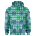 Mod Blue Green Square Pattern Men s Pullover Hoodie View1