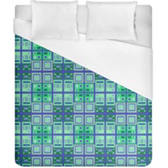 Mod Blue Green Square Pattern Duvet Cover (california King Size)