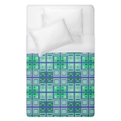 Mod Blue Green Square Pattern Duvet Cover (single Size)