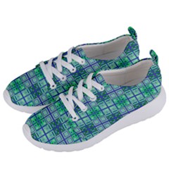 Mod Blue Green Square Pattern Women s Lightweight Sports Shoes