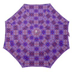 Mod Purple Pink Orange Squares Pattern Straight Umbrellas by BrightVibesDesign