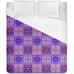 Mod Purple Pink Orange Squares Pattern Duvet Cover (california King Size) by BrightVibesDesign