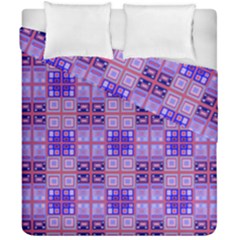 Mod Purple Pink Orange Squares Pattern Duvet Cover Double Side (california King Size)