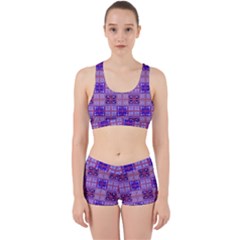 Mod Purple Pink Orange Squares Pattern Work It Out Gym Set by BrightVibesDesign