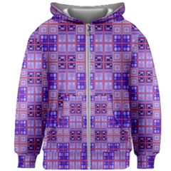 Mod Purple Pink Orange Squares Pattern Kids Zipper Hoodie Without Drawstring