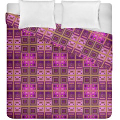 Mod Pink Purple Yellow Square Pattern Duvet Cover Double Side (king Size)