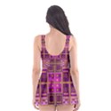 Mod Pink Purple Yellow Square Pattern Skater Dress Swimsuit View2