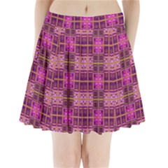 Mod Pink Purple Yellow Square Pattern Pleated Mini Skirt by BrightVibesDesign