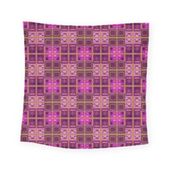 Mod Pink Purple Yellow Square Pattern Square Tapestry (small)