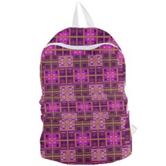 Mod Pink Purple Yellow Square Pattern Foldable Lightweight Backpack