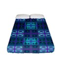 Mod Purple Green Turquoise Square Pattern Fitted Sheet (Full/ Double Size) View1