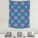 Mod Purple Green Turquoise Square Pattern Medium Tapestry View2