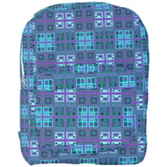 Mod Purple Green Turquoise Square Pattern Full Print Backpack