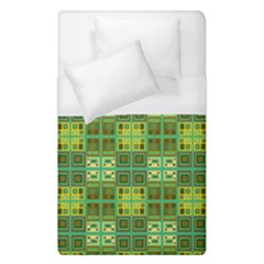 Mod Yellow Green Squares Pattern Duvet Cover (single Size)