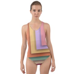 Colorful Wallpaper Abstract Cut-out Back One Piece Swimsuit by Simbadda