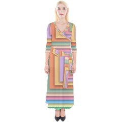 Colorful Wallpaper Abstract Quarter Sleeve Wrap Maxi Dress